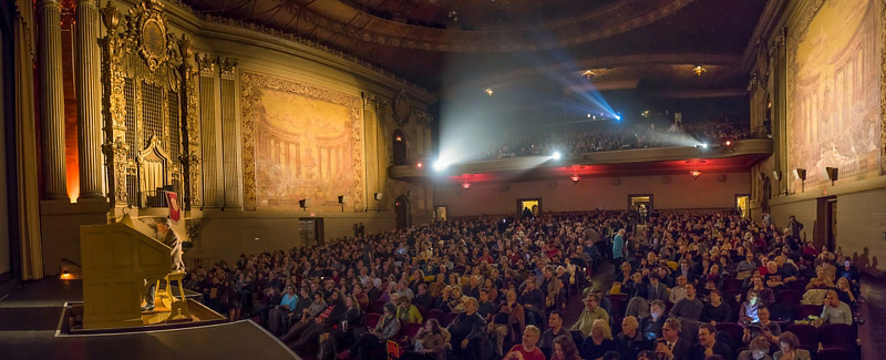 A sold-out Noir City film festival at San Francisco's Castro Theatre, at risk of losing its raked floor and fixed seating to prioritize a night-club/concert venue
